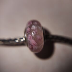 Bella Pink Flowers Steriling And Glass Pandora-like Bead
